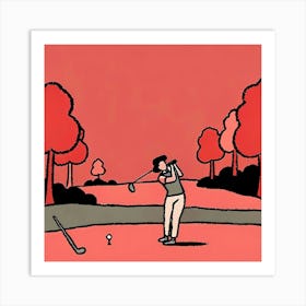 Golfer In Red Póster