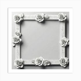 White Roses Frame 7 Art Print