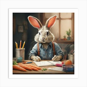 Rabbit Drawing Art Print