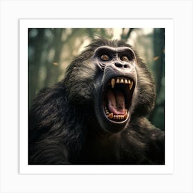 Ape In The Forest Art Print