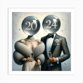 Happy New Year 2024 Art Print