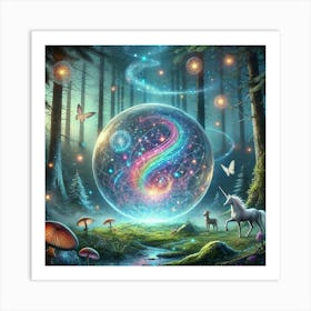 Unicorn In The Forest 2 Art Print