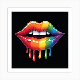 Rainbow Lips Art Print