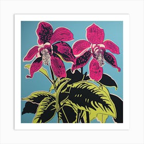 Monkey Orchid 1 Pop Art Illustration Square Art Print