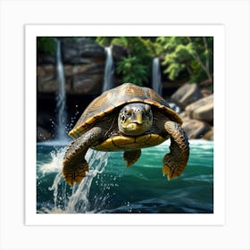 Turtle In The Water Art Print