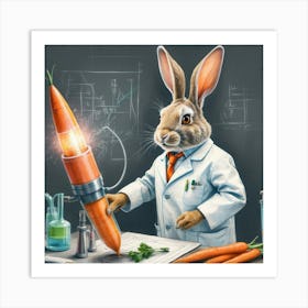 Rabbit In A Lab Coat 3 Art Print