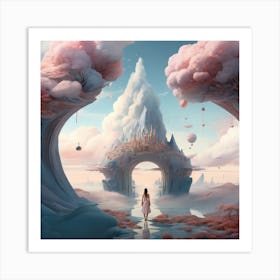 Girl In A Pink Castle Art Print