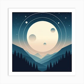 Full Moon In The Sky Art Print