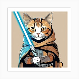 jedi Star Wars Cat 1 Art Print