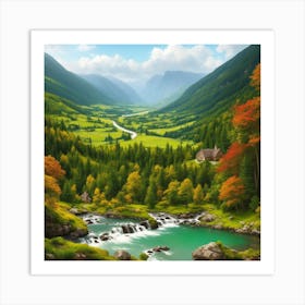 Autumn In The Mountains Art Print