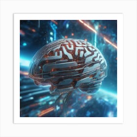 Futuristic Brain 25 Art Print