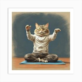 Yoga Cat 3 Art Print