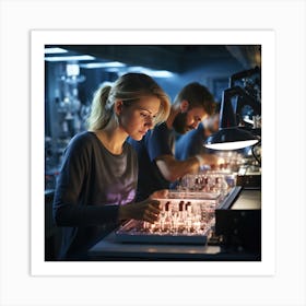 Women Working In A Laboratory Art Print