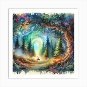 Deer In The Forest 1 Art Print