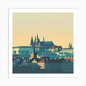 A Prague Castle In Prague Minimal Illustration 1720028450 1 Art Print