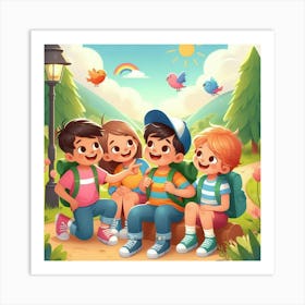 Kids In The Park Art Print