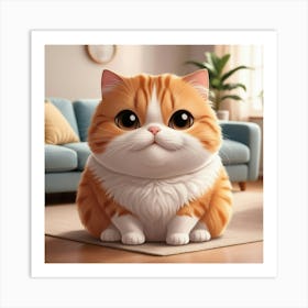 Fat Cat 3 Art Print