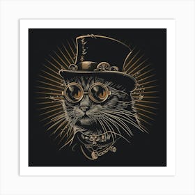 Steampunk Cat 16 Art Print