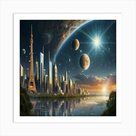 imagine the miracles can you see in the world year2100- life style - future- imagine Art Print