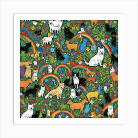 Rainbow Cats Art Print