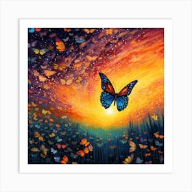 Butterfly In The Sky 3 Art Print