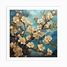 Blooming apple tree branches 1 Art Print