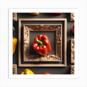 Peppers In A Frame 46 Art Print