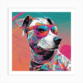 Dog, New Poster For Ray Ban Speed, In The Style Of Psychedelic Figuration, Eiko Ojala, Ian Davenport (1) Art Print