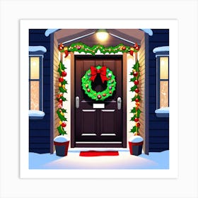 Christmas Door 44 Art Print