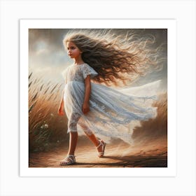 Little Girl With Long Hair 1 Art Print