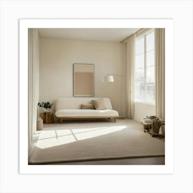 Minimalist Room With Boucle Furniture All White An (15) Art Print