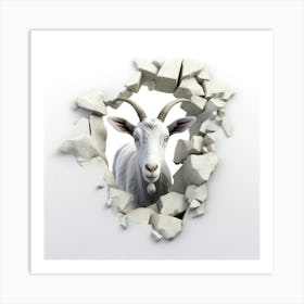 Goat Through A Wall 1 Art Print