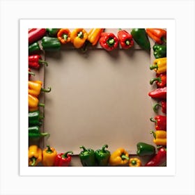 Colorful Peppers Frame 3 Art Print