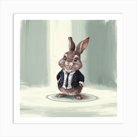 Rabbit In A Suit Art Print