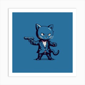 Cat In A Suit 2 Art Print