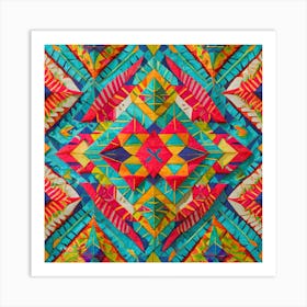 Firefly Beautiful Modern Abstract Detailed Native American Tribal Pattern And Symbols With Uniformed (11) Art Print