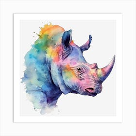 Rhino Watercolor Painting 2 Affiche