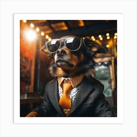 Dog In A Suit Art Print