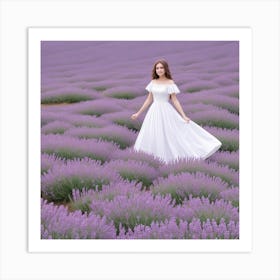 Absolute Reality V16 Beautiful Woman In White Dress In A Lavan 0 Art Print