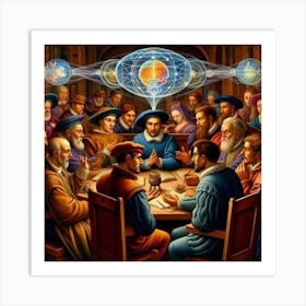 Group Of People At A Table 1 Art Print