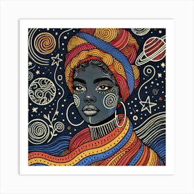 Vesperelle Celestial Portrait Art Print