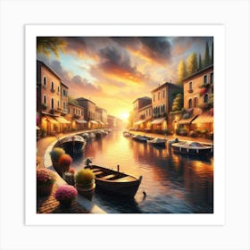 Venice At Sunset 2 Art Print