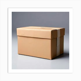 Mock Up Blank Box Parcel Cardboard Customizable Template Unprinted Clean Simple Minimalis (20) Art Print