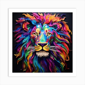 Colorful Lion 4 Art Print