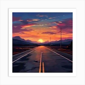 Sunset Road Art Print