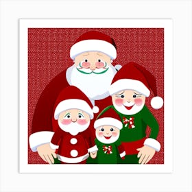 Santa Claus Family 3 Art Print