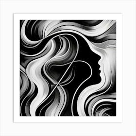 Abstract Woman'S Face Art Print