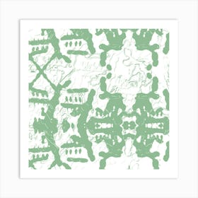 Green And White Pattern Art Print