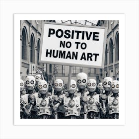 AI Art No To Human Art Art Print