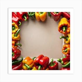 Frame Of Peppers 10 Art Print